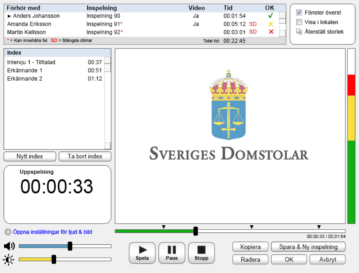 Domstolsverket mediaspelare